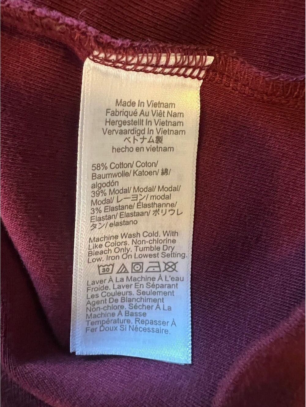 J.Crew - Everyday Tee Long Sleeve Burgundy - Crew Neck - Women's Large - Picture 5 of 5